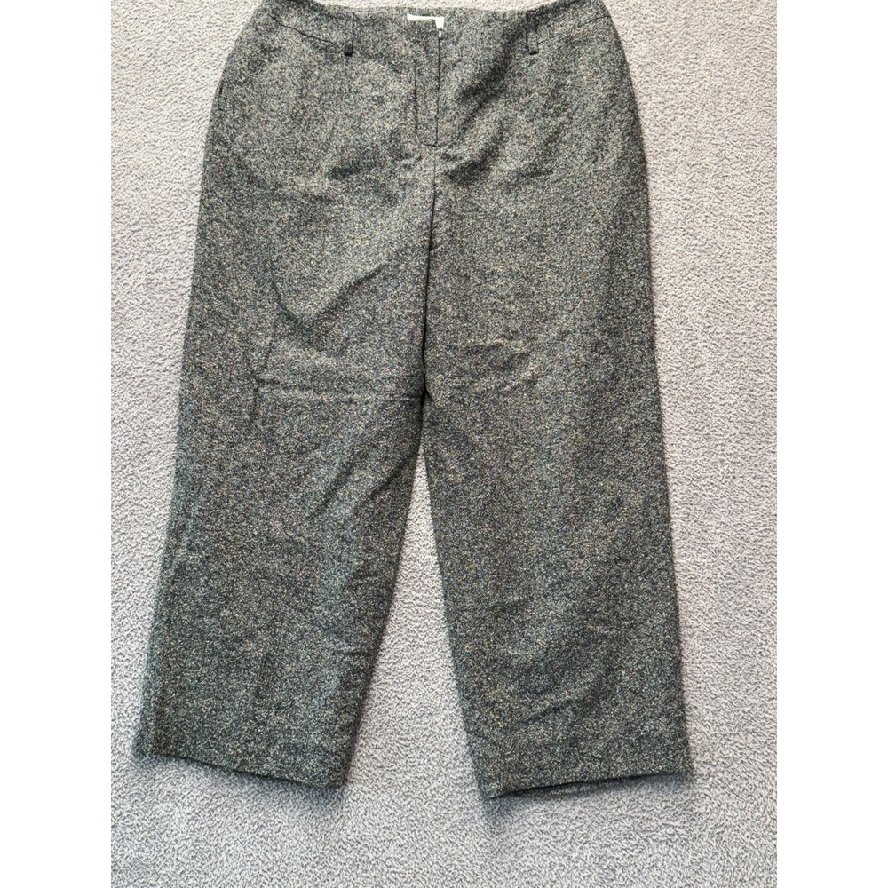 Talbots 18W Italian Tweed Cropped Pants Wool‎ Silk Wide Leg NWT Luxury Petite